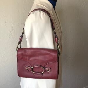 Ellen Tracy Burgundy Leather Purse